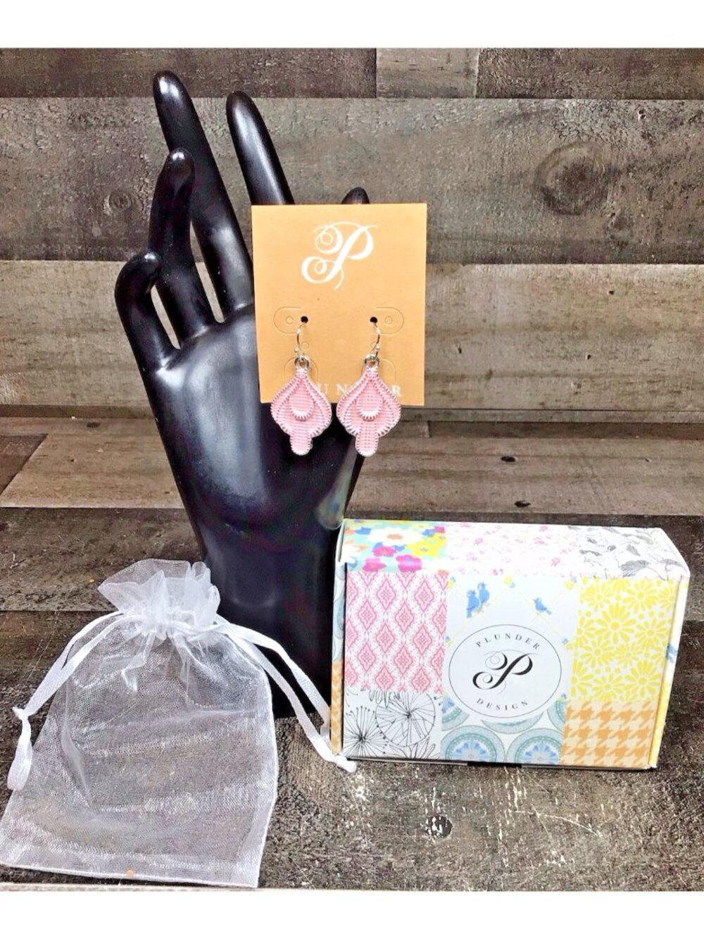 Plunder Sonia Earrings Jewelry Pink Dangle New in Box